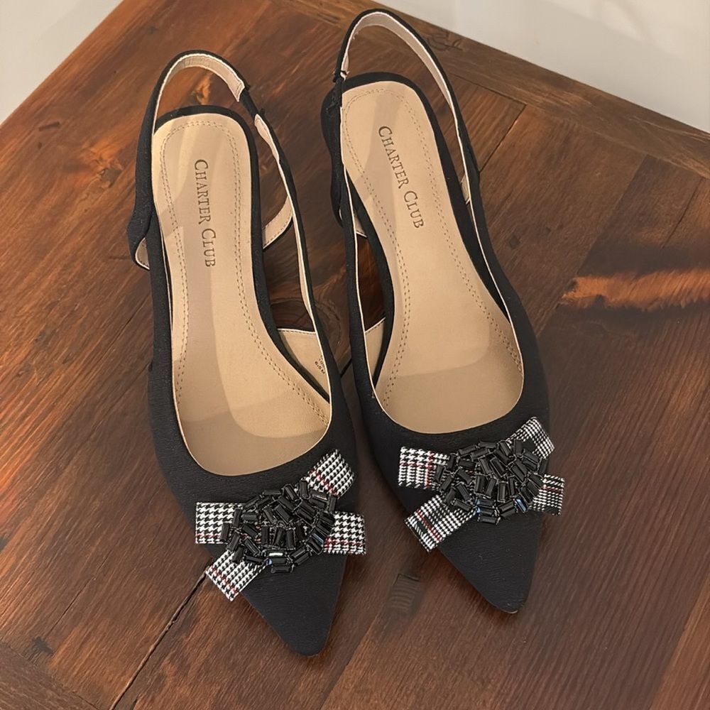 Charter Club Lollee Bow Slingback Pumps Size 6.5